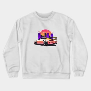 Orange GT3 RS in city skyline Crewneck Sweatshirt